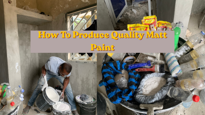 How To Produce Quality Matt Paint