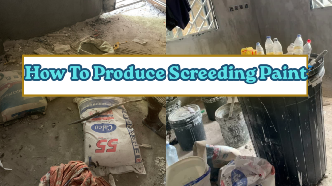How To Produce Screeding Paint