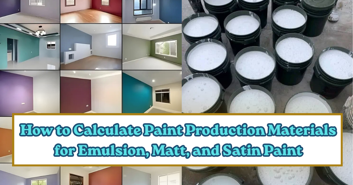 How to Calculate Paint Production Materials for Emulsion, Matt, and Satin Paint