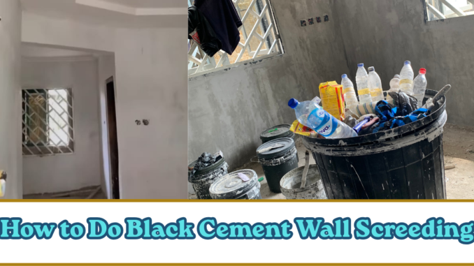 Black Cement Wall Screeding