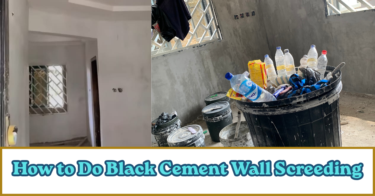 Black Cement Wall Screeding